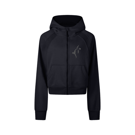 Adult Full Zip-Through Hoodie in Black