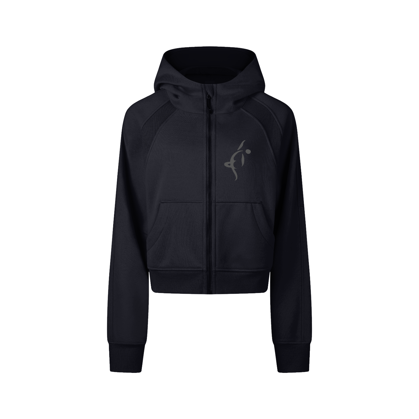 Adult Full Zip-Through Hoodie in Black