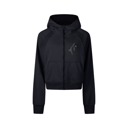 Adult Full Zip-Through Hoodie in Black