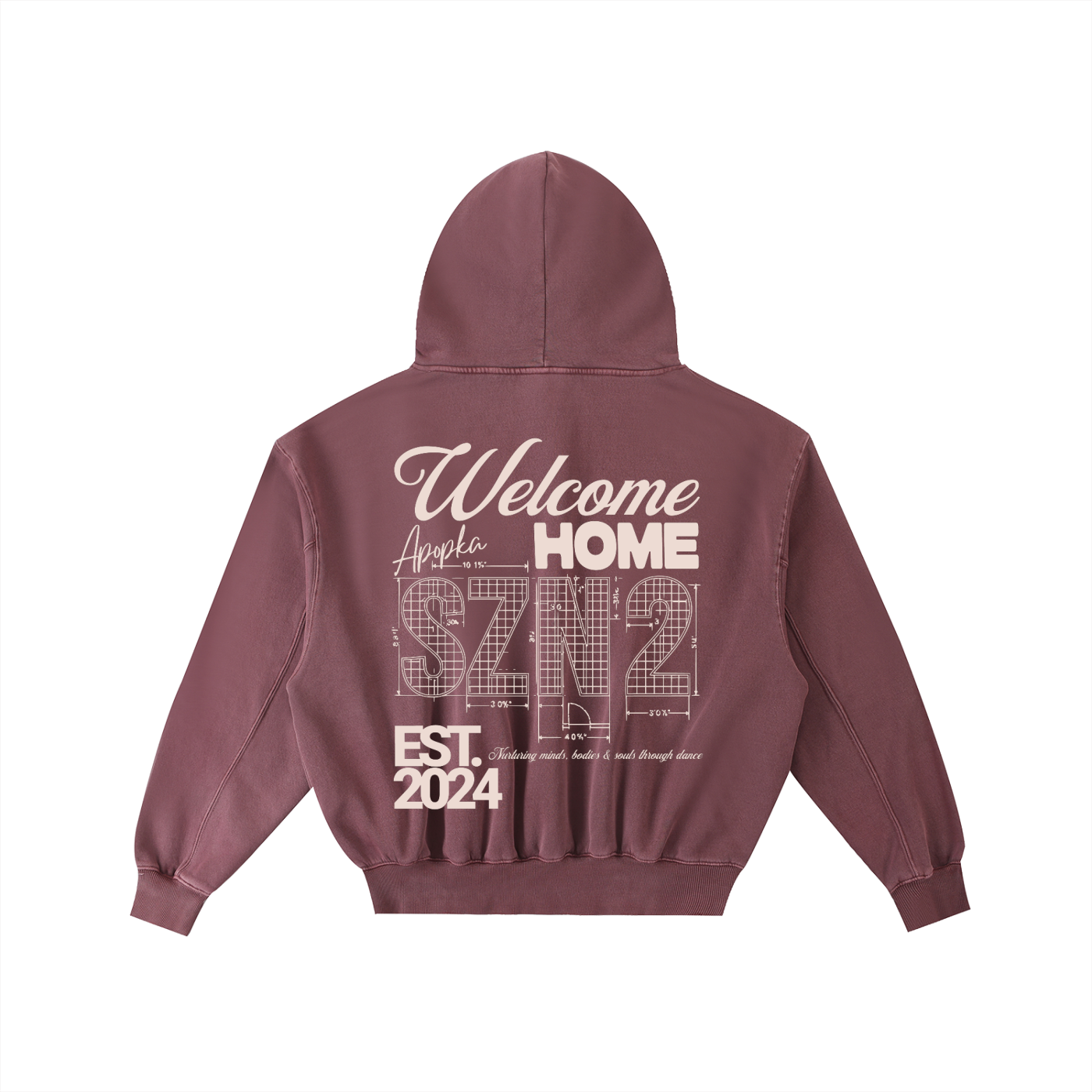 Adult "Welcome Home" Frayed Enzyme Washed Hoodie