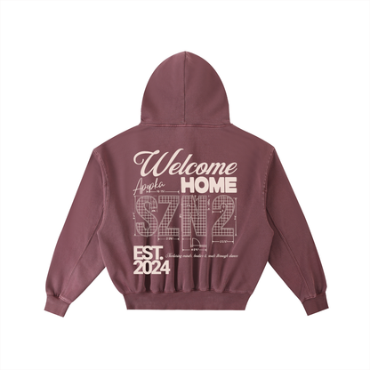 Adult "Welcome Home" Frayed Enzyme Washed Hoodie